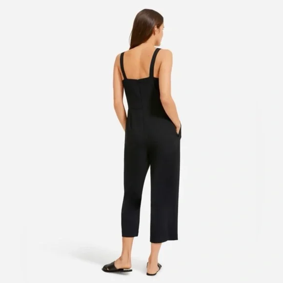 EVERLANE Japanese GoWeave Slip Jumpsuit in Black - Picture 2 of 7